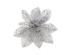 SuperSU 5 Stück PVC Kunstblumen Christbaumschmuck, künstliche Weihnachtsblumen, Weihnachtsschmuck, Unechte Blumen für Hausgarten Zeremonie Hochzeit Blumendekor