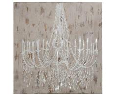 Casa Padrino Barock Ölgemälde Kronleuchter Cremefarben/Weiß 80 x H. 80 cm - Prachtvolles Ölbild