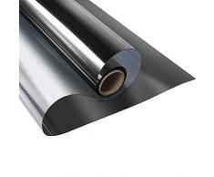 Sichtschutzfolie Fenster, Spiegelfolie Selbstklebend für Haus 99% UV Schutz, 83% Sonnenschutz Wärmeisolierung Verdunkelungsfolie Fensterfolie Einwegspiegelfolie für Haus & Büro Tönungsfolie 60*200cm