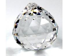 Kristall Glas Kugel 40mm - 30% PbO Bleikristall Vollschliff Feng Shui Kristall