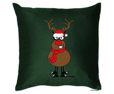 Goodman Design ® Mega cooles Kuschelkissen Dekokissen Sofakissen zur Weihnachtszeit - Rentier lachendes Rentier Motiv lustiges Weihnachtsgeschenk Kissen Polster