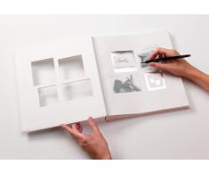 Walther UK-172 Babyalbum Little Foot mit Ausstanzung für persönlichen Namen, 60 weiße Seiten, 4 Seiten illustrierter Vorspann, 28 x 30,5 cm weiß, Geschenkbox creme