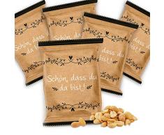 Logbuch-Verlag Give-Away 25 Erdnusstütchen 20 g Erdnüsse Tisch-Deko SCHÖN DASS DU DA BIST braun Gold schwarz weiß Gastgeschenk Kraftpapier Hochzeit Geburtstag Vintage