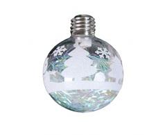 Luccase ABS Glaskugeln Lichter LED Transparent Kugel LED Licht Schneeball Hänge Anhänger Craft Christmas Dekoration Weihnachtsbaum für Hotel Restaurant, Weiß