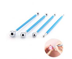 EKdirect 4 Stück Metallkugel Fondant Kuchenverzierung Modellierung Werkzeug 8 Größen