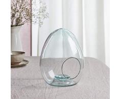 Lights4fun Osterei Glasglocke aus recyceltem Glas Osterdeko Osternest Osterkörbchen