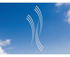 GRAZDesign 980250_50 Fenstertattoo Geschwungene Retro - Streifen | Selbstklebende Fensterfolie für Wohnzimmer/Aufkleber für Glas-Tür (131x50cm)