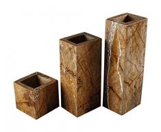 Yuchengstone Design Vase aus indischem Marmor, Marmorvase, Vase Blumenvase, massiv, rechteckig, zusammengesetzt Maße: 30x10x8cm, Gewicht: 3,35Kg