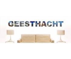 Wandtattoo farbige Wandschrift Städtename Geesthacht mit Sehenswürdigkeiten 180 x 18 cm Länge
