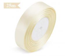 ABSOFINE Satinband Geschenkband 25m x 25mm Doppelsatinband Beige Schleifenband Hochzeit Dekoband Geschenkband Antennenband