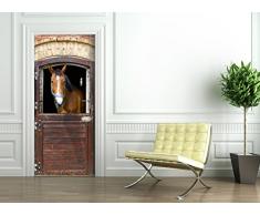 StickerProfis Türtapete selbstklebend TürPoster - PFERDESTALL - Fototapete Türfolie Poster Tapete Pferd