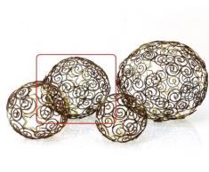 Dekokugel Stern Metall Braun Gold Weihnachten - D14cm