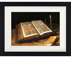 1art1 Vincent Van Gogh - Stilleben Mit Bibel, 1885 Gerahmtes Bild Mit Edlem Passepartout | Wand-Bilder | Kunstdruck Poster Im Bilderrahmen 40 x 30 cm