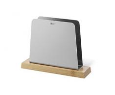 ZACK 20864 BEVO Serviettenhalter, Edelstahl matt und geöltem Bambus