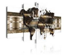 murando - Bilder 200x100 cm Vlies Leinwandbild 5 TLG Kunstdruck modern Wandbilder XXL Wanddekoration Design Wand Bild - Weltkarte k-A-0022-b-n