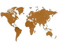 MiMi Innovations - Weltkarte Wand - Hochwertig Holz Weltkarte/Wanddekoration - Wandbilder/Wandsticker/Wandaufkleber - 180 x 108 cm - Braun - Geschenkidee