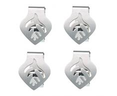 Tischdeckenklammern, 4 Stück, dekorative Edelstahl-Tischdeckenklammern, Blatt-Sonnen-Design, Tischdeckenhalterung, Tischdeckenhalter für Zuhause, Picknick, Grillen, Hochzeit, leaf, Free Size