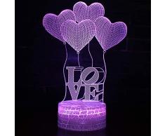 3D Nachtlicht Herzballon Kinder Geschenke,Usb Led Nachtlicht Spielzeug, 16 Farbwechsel Mit Fernbedienung Oder Touch, Besten Geschenke Für Kinder Geburtstagsfeiertag