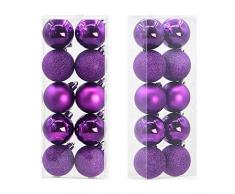 AMUSTER Weihnachten Deko 10Pcs Weihnachtskugeln Baumschmuck Weihnachtsbaum Anhänger modisch Glänzend Weihnachtskugeln Winter Verschiedene Farben (One size, Violett)