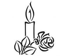 HS Candle Grabkerze - 3er Pack - (Weiß) Grablicht ca. 7 Tage Brenndauer je Kerze - Motiv: Kerze