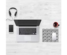 Mauspad Größe (32 x 25 cm),Gotische, viktorianische Blumenmotive und künstlerische Eulenfigur,Mousepad Design Extra stark vernähter Rand und gummierte Unterseite geeignet für Office und Gaming mauspad