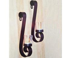Stillvolles Design aus Metall 2er Set Wandkerzenhalter Wandleuchter für Teelichter