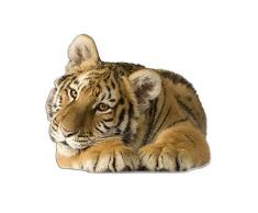 GRAZDesign Tapetensticker Süßer Tiger liegend, Wanddeko Wandaufkleber Afrika Dschungel Baby Tiger, Wandsticker Deko Aufkleber Raubkatze / 48x40cm
