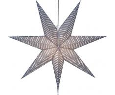 Star Papierstern Huss grau, Metall, E14, 16 x 60 x 60 cm