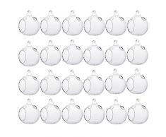 Hängende Glaskugeln 80MM Globus Pflanzen Terrarium Teelichthalter, Heimdekoration Glaskugel, Christbäume Windlichter, Luftpflanzen Topf Container für Zuhause Outdoor Hochzeitsdekoration (24PCS)