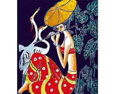 Anfänger Schöne Dame Yunnan China Raumdekor Malerei für Wohnzimmer Ölgemälde Bild nach Zahlen Zeichnung nach Zahlen DIY Bilder Graffiti Dekompression-1