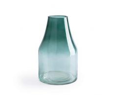 Black Velvet Studio Vase Cancun, Kristall, Color grün and klar, dégradé, Vase, 23x14x14 cm.