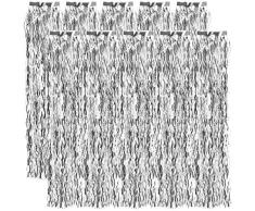 com-four® 10x Lametta gewellt - Lametta Girlande in silberfarben - Weihnachtsschmuck für den Christbaum