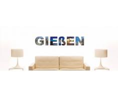 Wandtattoo farbige Wandschrift Städtename Gießen mit Sehenswürdigkeiten 80 x 15 cm Länge