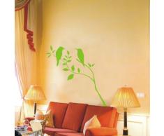 WANDTATTOO lindgrün w436 Vögel Pflanze Wandaufkleber, 80x56 cm