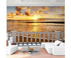 Fototapete Strand Meer 352 x 250 cm Vlies Wand Tapete Wohnzimmer Schlafzimmer Büro Flur Dekoration Wandbilder XXL Moderne Wanddeko - 100% MADE IN GERMANY - Sonnenuntergang Wasser Runa Tapete 9028011c