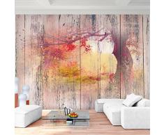 Fototapete Wald Holzoptik 396 x 280 cm Vlies Wand Tapete Wohnzimmer Schlafzimmer Büro Flur Dekoration Wandbilder XXL Moderne Wanddeko - 100% MADE IN GERMANY - Runa Tapeten 9112012c
