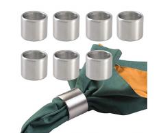 mDesign 8er-Set Serviettenringe - praktische Serviettenhalter aus gebürstetem Edelstahl - stilvolle Stoffserviettenringe für festliche Anlässe - mattsilber
