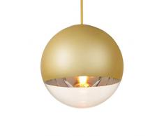 BAYCHEER Pendelleuchte Hängeleuchte Modern Spiegelball Design aus Glass 1 Licht Pendelleuchte Deckenlampe in Gold für Büro Restaurant Schlafzimmer Wohnzimmer-Größe: 14inch (Glühbirne nicht enthalten)