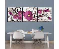 GYSS 3 Platten Moderne Poster Leinwandbilder 3 Stück Leinwandbild Stilleben Blumen Wandbilder Home Wohnzimmer