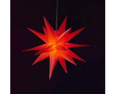 Steinfigurenwelt Giessen WEIHNACHTSSTERN 3D XL 65 cm Faltstern Außenstern Adventsstern Wetterfest für außen und innen 4m Kabel von Dekowelt (Rot)