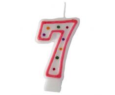 Idena Geburtstagskerze rot Nr.7, Wachs, 7.2x13.9x1.5 cm