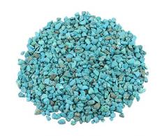 Shanxing 460 Gramm Türkis Mini Edelsteine Trommelsteine Steine Dekosteine Ornamente Größe ca. 1x3mm-5x16 mm