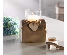 WindlichtHerzdeko aus Treibholz & Glas