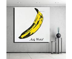 baodanla Kein Rahmen Gepunktete Andy Warhol Banana HD Druck Leinwand Öl Küche Ölgemälde Wand Poster Wohnzimmer Kunst Home Picture30x30cm