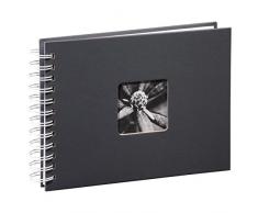 Hama Fotoalbum, 28 x 24 cm, 50 weiße Seiten, 25 Blatt, mit Ausschnitt für Bildeinschub, Fotobuch grau