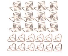 Nsiwem Tischkartenhalter 24 Stück Fotohalter Tischnummernhalter Platzkartenhalter Memo Halter ClipTischkarte Ständer Sitzkartenhalter Roségold für Hochzeiten Abendessen Partys