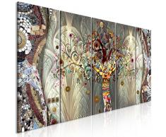 decomonkey Bilder Gustav Klimt Baum 200x80 cm 5 Teilig Leinwandbilder Bild auf Leinwand Wandbild Kunstdruck Wanddeko Wand Wohnzimmer Wanddekoration Deko Abstrakt Mosaik