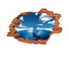 Wandaufkleber Wand-aufkleber Wandtattoo Zitate Kunst Home Decor Moderne Mode Cartoon Blau Meer Boot Für Wohnzimmer