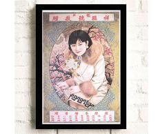 yiyiyaya Leinwandbild No Frame Beauty Lady in China Vintage Nordic Poster Leinwand Kunstdruck Gemälde für Bar Cafe Quadros Decoracion Gemälde-40x60_cm_No_Frame_Light_Green