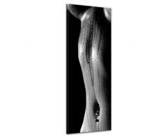 Bilderdepot24 Kunstdruck - Frau Erotik - schwarz weiß - Bild auf Leinwand - 40 x 120 cm - Leinwandbilder - Bilder als Leinwanddruck - Wandbild Akt & Erotik - Erotischer Frauenkörper - schwarz weiß